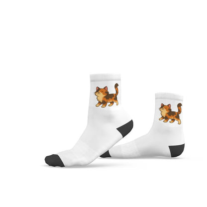 Ladies "Jessica" Casual Cat Crew Socks, Turquoise, 3-6 UK