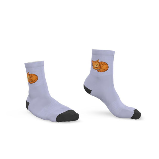 Ladies "Laurel" Casual Cat Crew Socks, Lilac, 3-6 UK