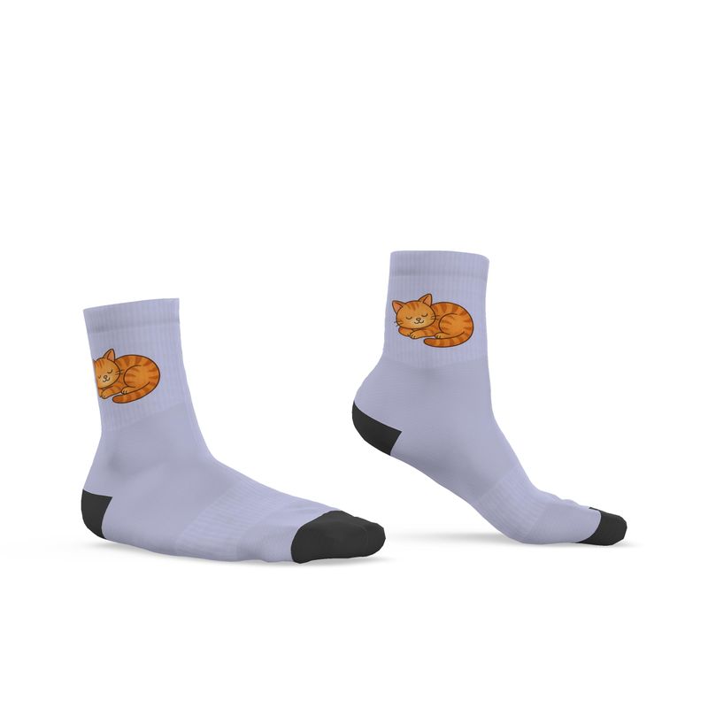 Ladies "Laurel" Casual Cat Crew Socks, Lilac, 3-6 UK