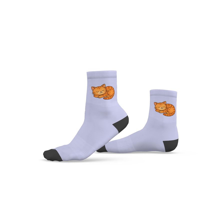 Ladies "Laurel" Casual Cat Crew Socks, Lilac, 3-6 UK