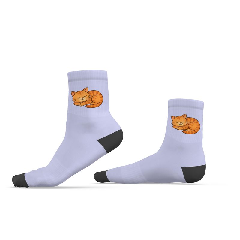 Ladies "Laurel" Casual Cat Crew Socks, Lilac, 3-6 UK