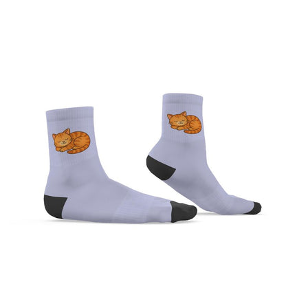 Ladies "Laurel" Casual Cat Crew Socks, Lilac, 3-6 UK