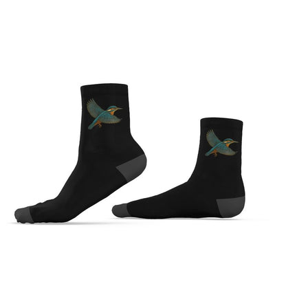 Ladies Bird Socks, Kingfisher, Black, 3-6 UK