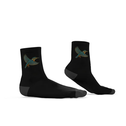 Ladies Bird Socks, Kingfisher, Black, 3-6 UK