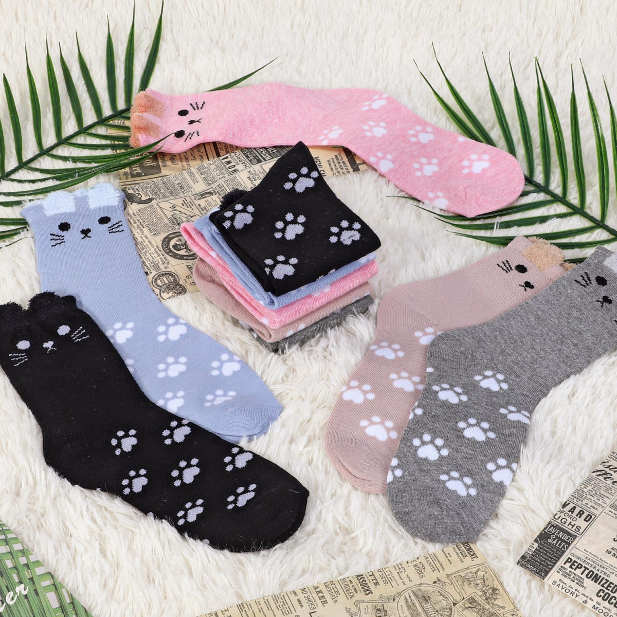 VINSANI Cat Socks 5pk 1010412