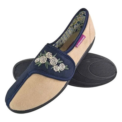 Dunlop: Ladies JULIET Slippers with Velcro Fastening