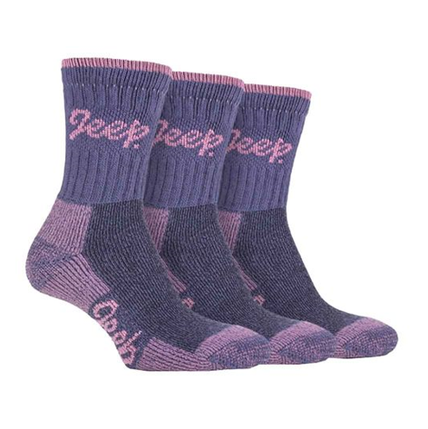 Jeep - 3 Pairs Ladies Terrain Hiking Socks