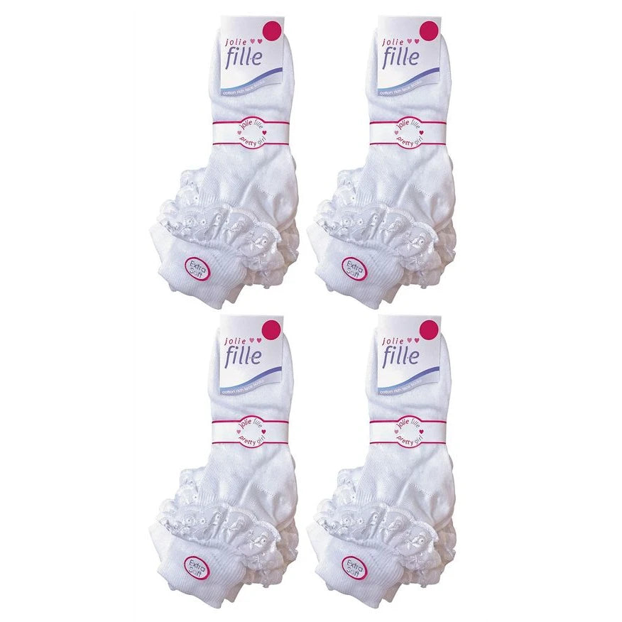 Sock Snob - 12 Pack Girls Jolie Lace Socks