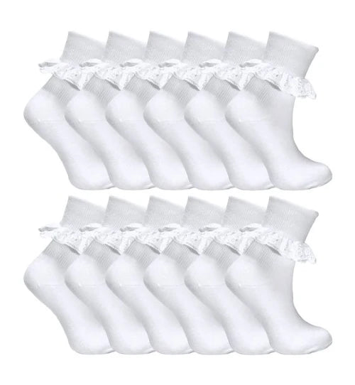 Sock Snob - 12 Pack Girls Jolie Lace Socks