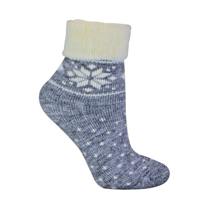 Sock Snob - Ladies Wool Lounge Socks with Fairisle Design