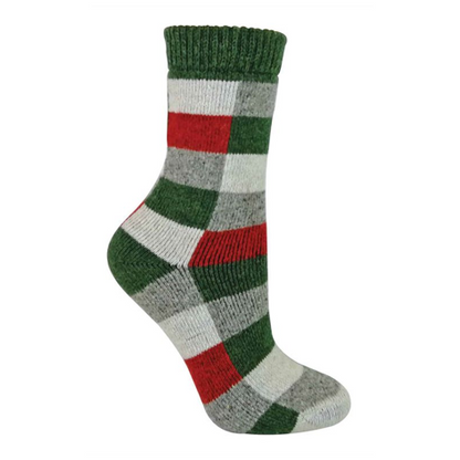 Sock Snob - Ladies Checkered Wool / Silk Blend Socks