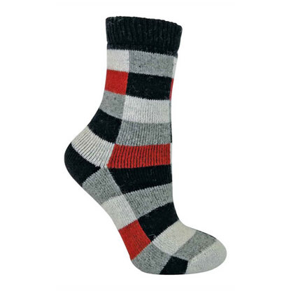 Sock Snob - Ladies Checkered Wool / Silk Blend Socks