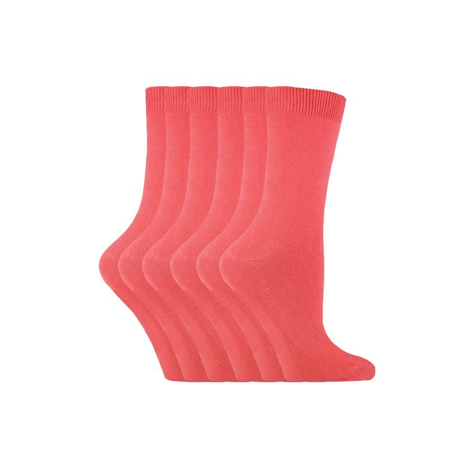 Sock Snob - 6 Pairs Ladies Plain Coloured Cotton Socks
