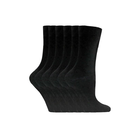 Sock Snob - 6 Pairs Ladies Plain Coloured Cotton Socks