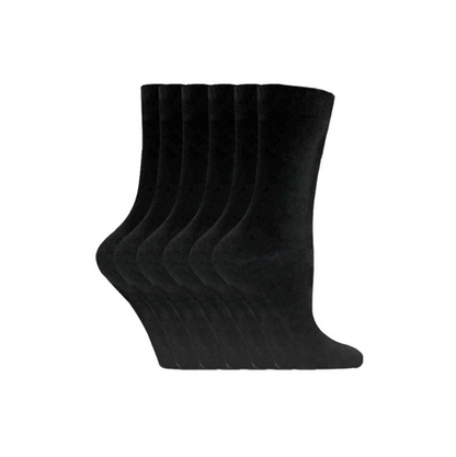 Sock Snob - 6 Pairs Ladies Plain Coloured Cotton Socks
