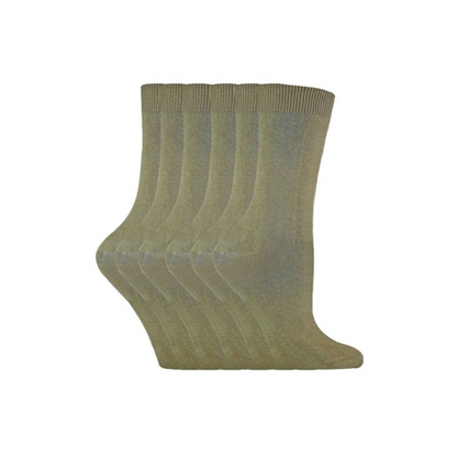 Sock Snob - 6 Pairs Ladies Plain Coloured Cotton Socks