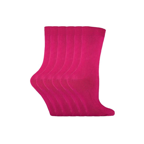 Sock Snob - 6 Pairs Ladies Plain Coloured Cotton Socks