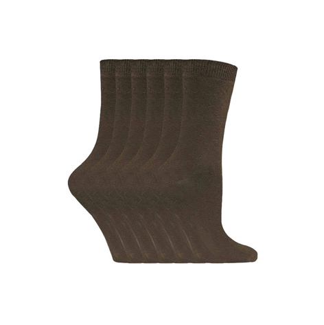 Sock Snob - 6 Pairs Ladies Plain Coloured Cotton Socks