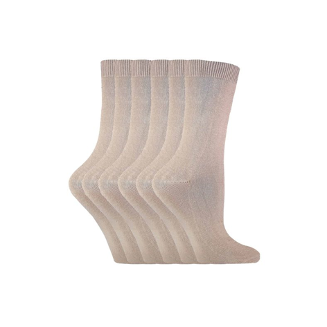 Sock Snob - 6 Pairs Ladies Plain Coloured Cotton Socks