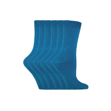 Sock Snob - 6 Pairs Ladies Plain Coloured Cotton Socks