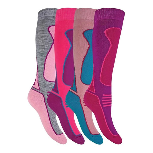 Sock Snob - 4 Pairs Children's Knee High Wool Ski Socks