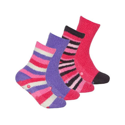 Sock Snob 4 Pairs Ladies Fluffy Cosy Socks