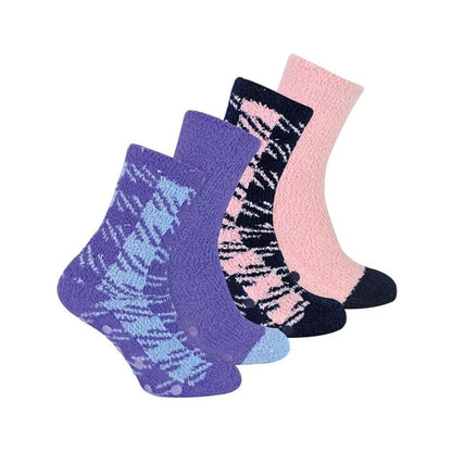 Sock Snob 4 Pairs Ladies Fluffy Cosy Socks