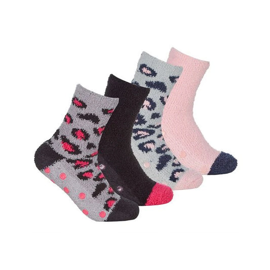 Sock Snob 4 Pairs Ladies Fluffy Cosy Socks