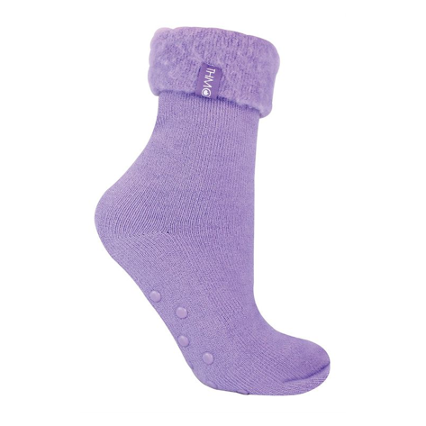 THMO - Ladies Plain Turnover Slipper Bed Socks