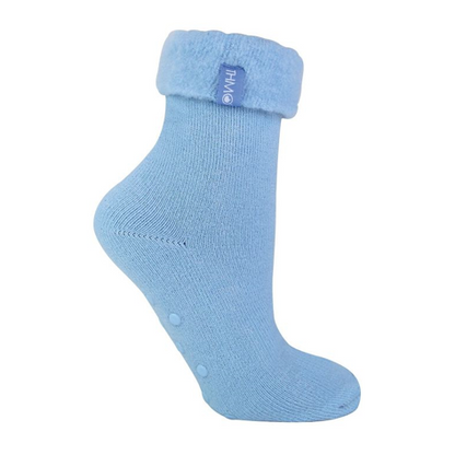 THMO - Ladies Plain Turnover Slipper Bed Socks