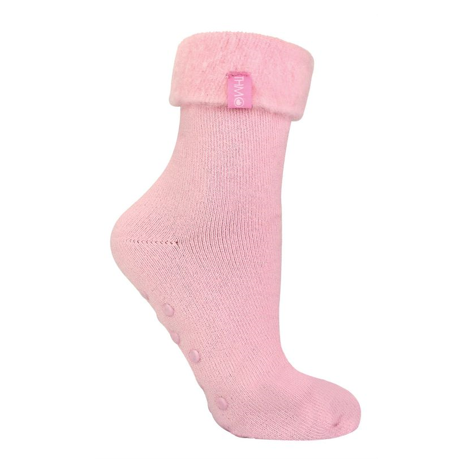 THMO - Ladies Plain Turnover Slipper Bed Socks