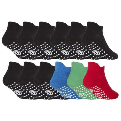 Sock Snob - 12 Pairs Boys Gym Socks with Grips