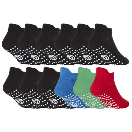 Sock Snob - 12 Pairs Boys Gym Socks with Grips