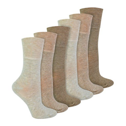 IOMI Footnurse - 6 Pairs Ladies Bamboo Non Elastic Diabetic Socks