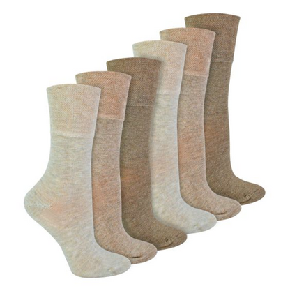 IOMI Footnurse - 6 Pairs Ladies Bamboo Non Elastic Diabetic Socks