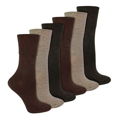 IOMI Footnurse - 6 Pairs Ladies Bamboo Non Elastic Diabetic Socks
