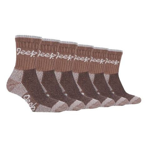 Jeep - 6 Pairs Ladies Terrain Hiking Socks