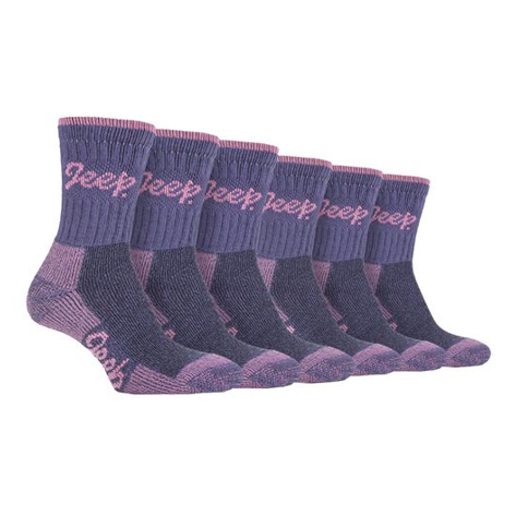 Jeep - 6 Pairs Ladies Terrain Hiking Socks