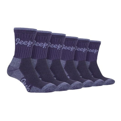 Jeep - 6 Pairs Ladies Terrain Hiking Socks