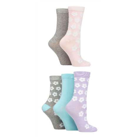 Wildfeet - 5 Pack Ladies Jacquard Crew Socks