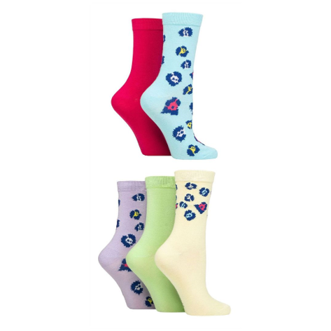 Wildfeet - 5 Pack Ladies Jacquard Crew Socks