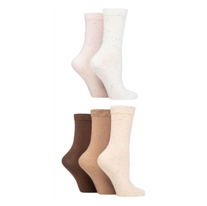 Wildfeet - 5 Pack Ladies Jacquard Crew Socks