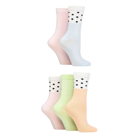 Wildfeet - 5 Pack Ladies Jacquard Crew Socks