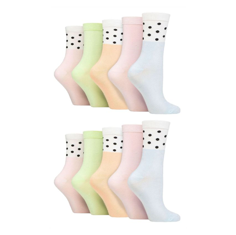 Wildfeet - 10 Pairs Ladies Patterned Crew Socks