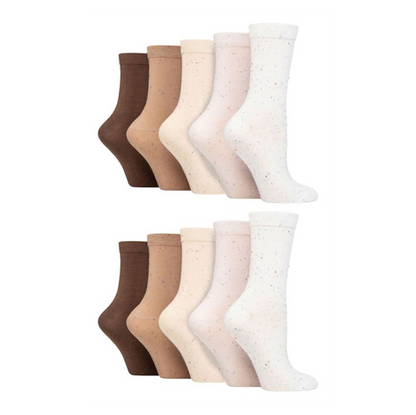 Wildfeet - 10 Pairs Ladies Patterned Crew Socks