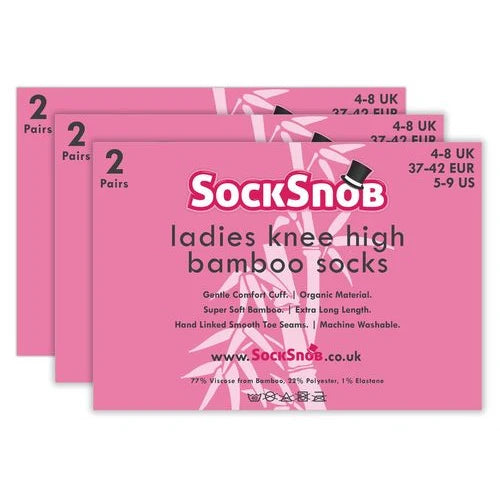 Sock Snob - 6 Pack Ladies Extra Long Bamboo Socks