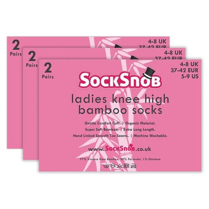 Sock Snob - 6 Pack Ladies Extra Long Bamboo Socks