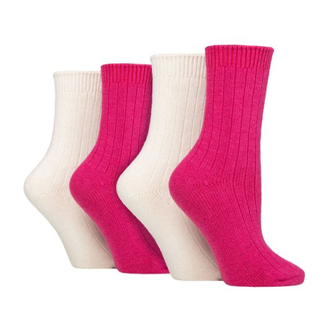 Wildfeet - 4 Pairs Ladies Multi Pack Cashmere Bed Socks