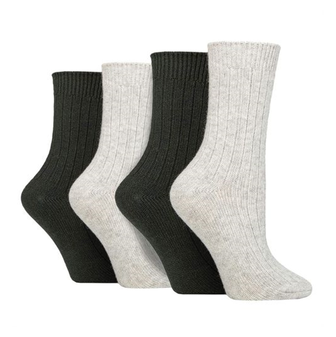 Wildfeet - 4 Pairs Ladies Multi Pack Cashmere Bed Socks