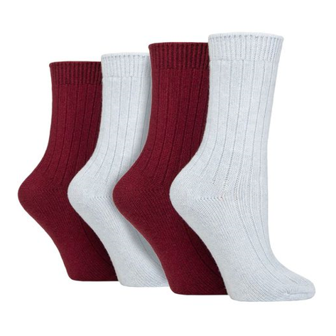 Wildfeet - 4 Pairs Ladies Multi Pack Cashmere Bed Socks